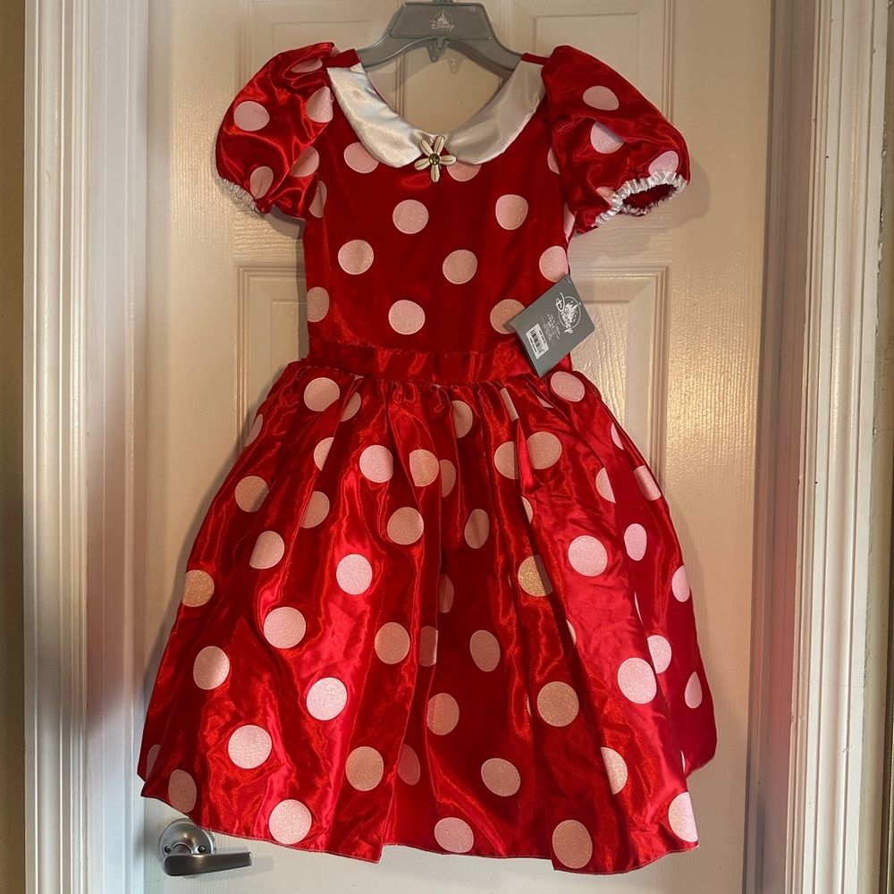 Disney Minnie Mouse Red Polka Dot Dress Kids Costume Girl’s Size 13
